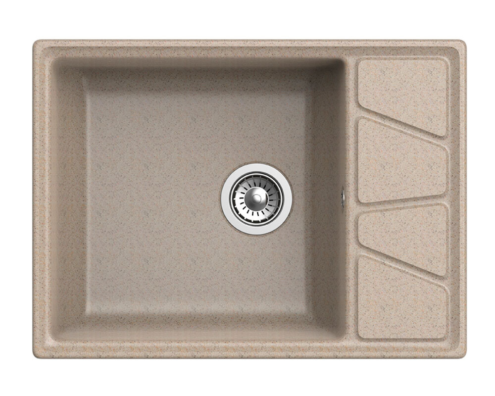 Изображение товара Кухонная мойка GranFest Vertex GF-V-680 L из искусственного мрамора 68x50 см бежевый