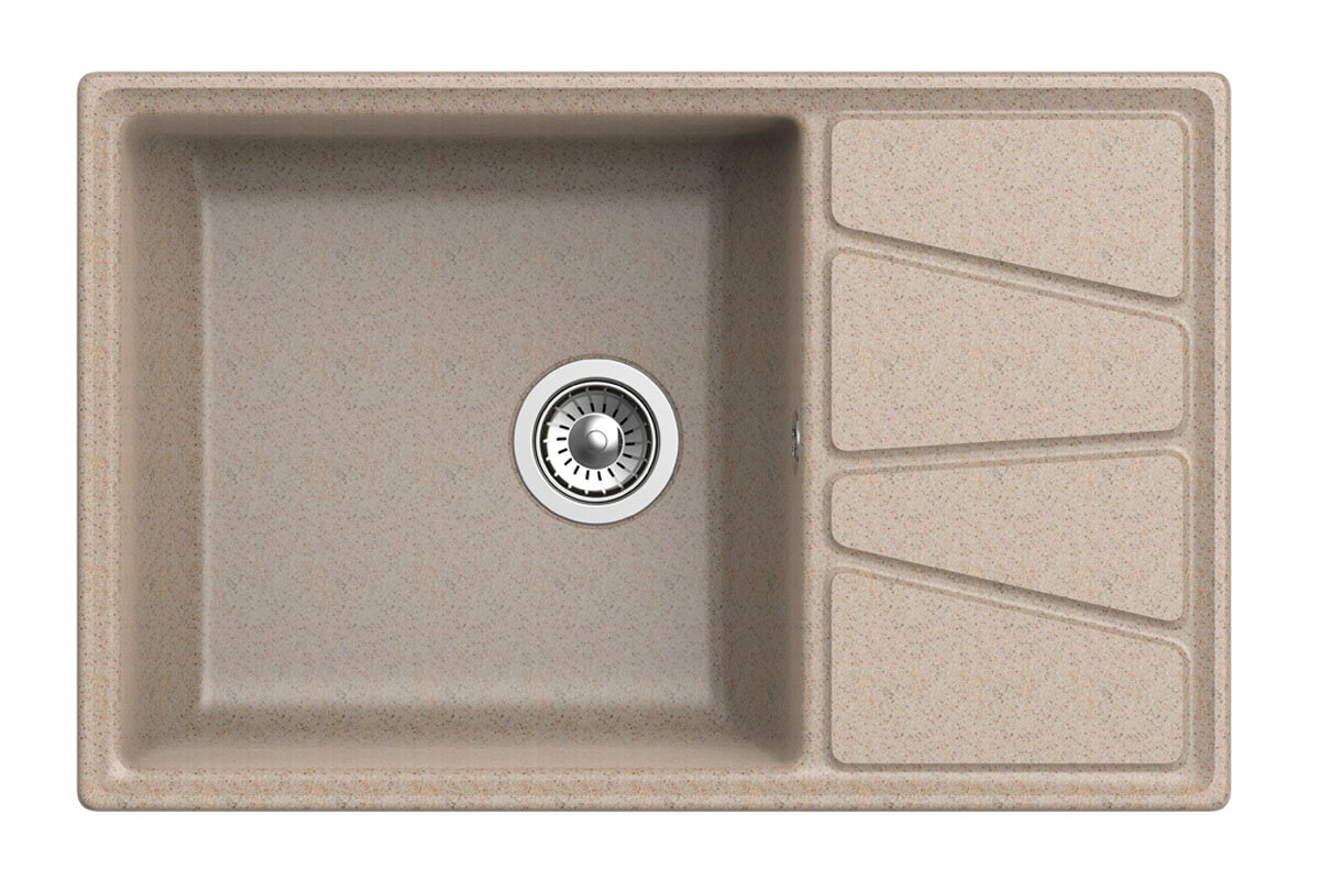 Изображение товара Кухонная мойка GranFest Vertex GF-V-780 L 78x50 см искусственный мрамор бежевый