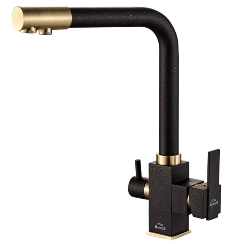 Изображение товара Смеситель для кухни под фильтр Zorg Steel Hammer SH 805 BLACK BR