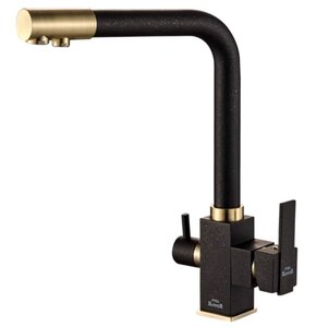 Изображение товара Смеситель Zorg Steel Hammer SH 805 BLACK BR для кухни под фильтр, черный металлик/бронза