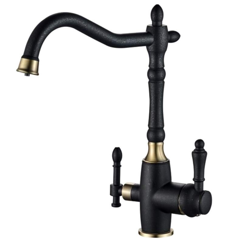 Изображение товара Смеситель Zorg Steel Hammer SH 812 BLACK BR для кухни под фильтр, черный металлик/бронза