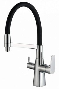 Изображение товара Смеситель Zorg Steel Hammer SH 818-6 SATIN для кухни под фильтр, сатин/черный