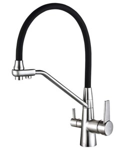 Изображение товара Смеситель Zorg Steel Hammer SH 903-6 CR для кухни под фильтр, хром/черный