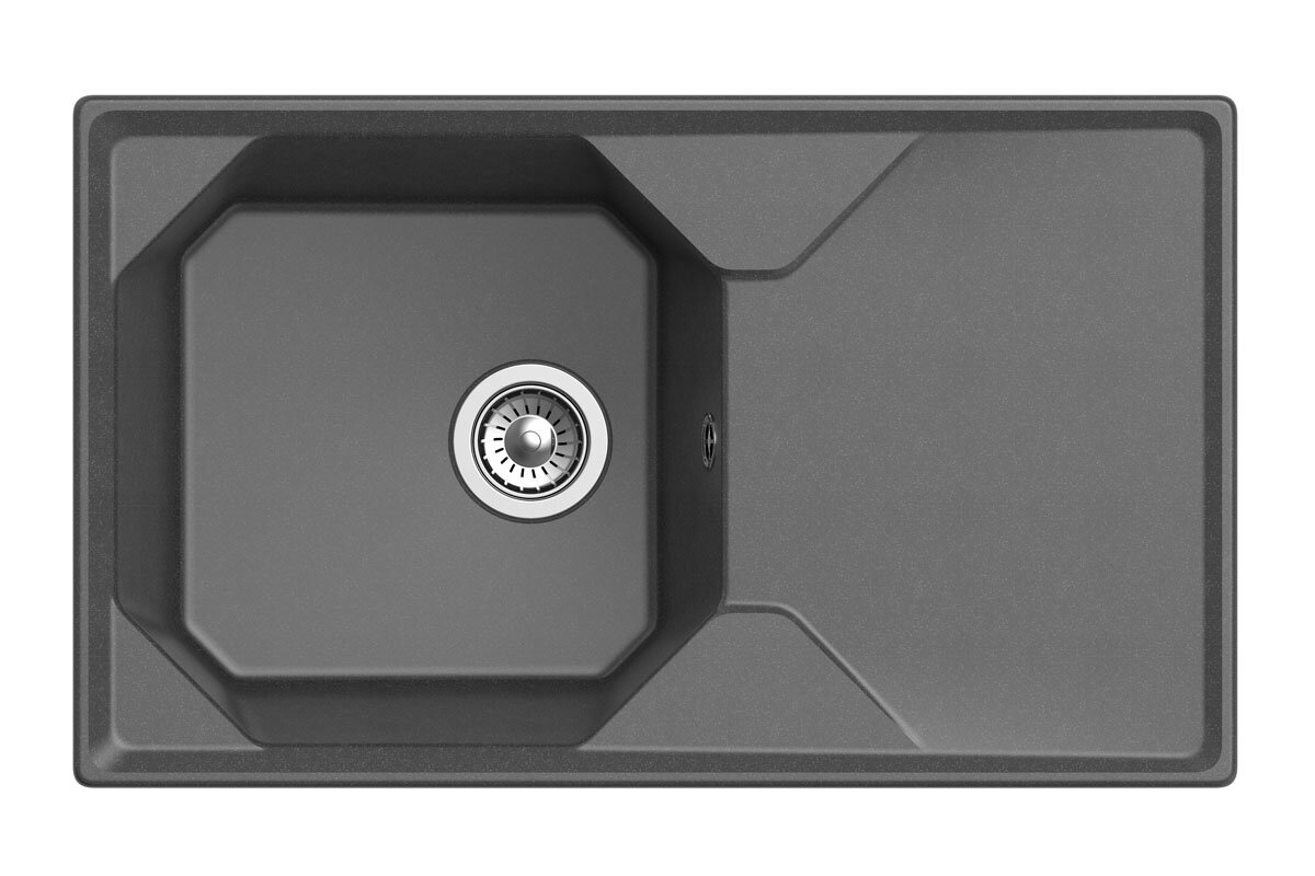 Изображение товара Кухонная мойка из искусственного мрамора GranFest Unique GF-U-840 L 84x50 см черная