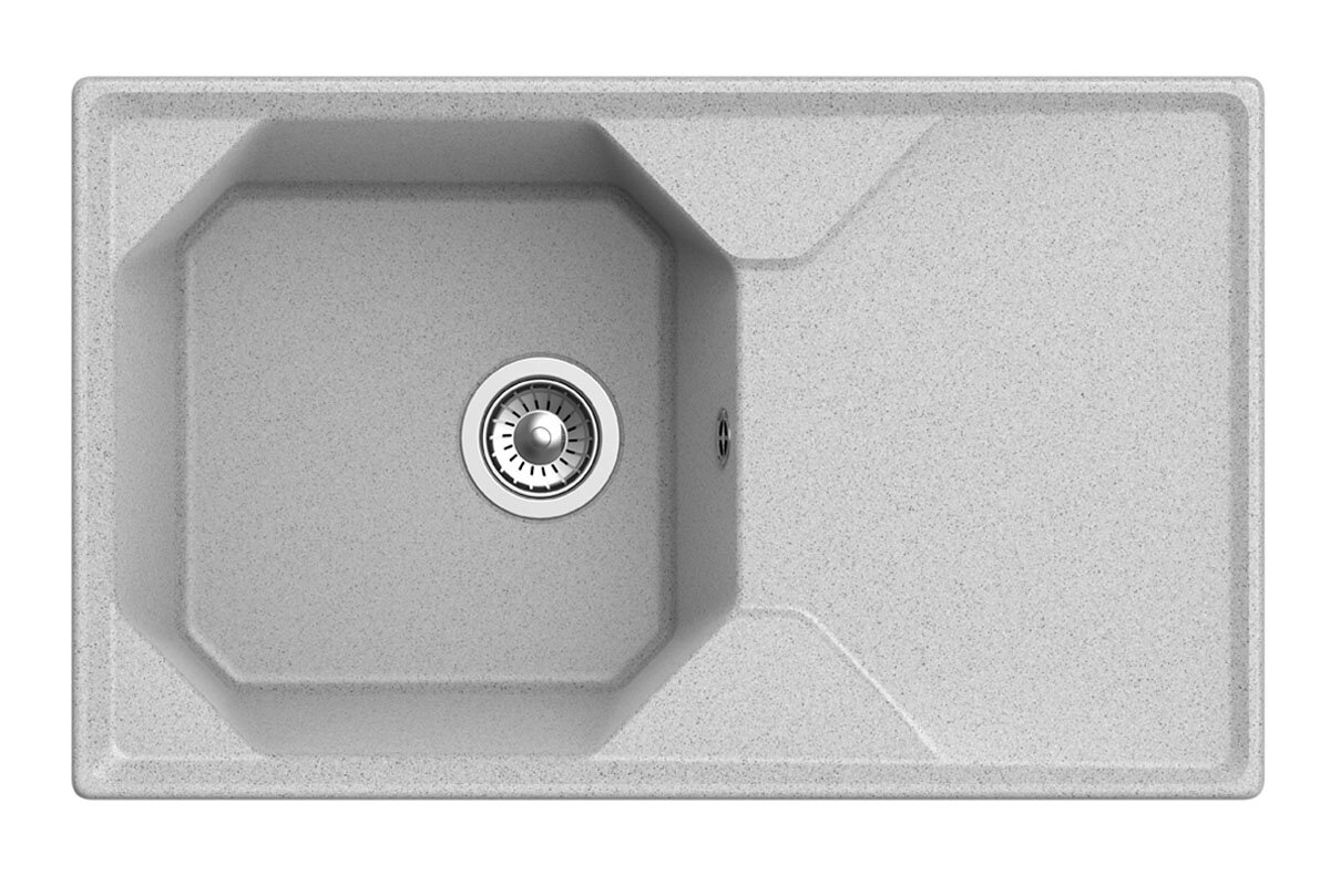 Изображение товара Кухонная мойка из искусственного мрамора GranFest Unique GF-U-840 L 84х50 см серая