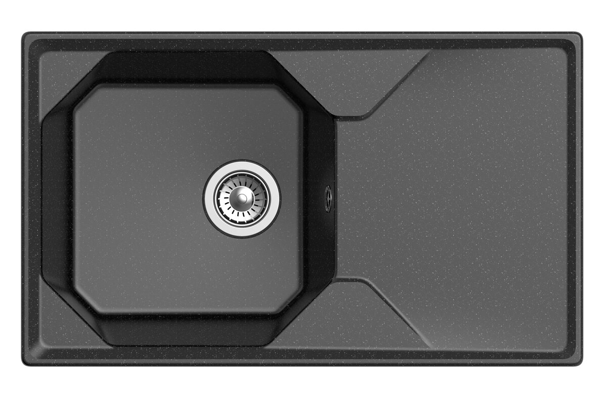 Изображение товара Кухонная мойка GranFest Unique GF-U-840 L, 84 х 50 см, черная