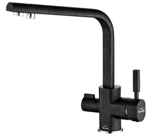 Изображение товара Смеситель для кухни Zorg Steel Hammer SH 909 BLACK CR с подключением к фильтру