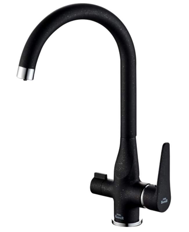 Изображение товара Смеситель Zorg Steel Hammer SH 910 BLACK CR для кухни под фильтр