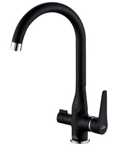 Изображение товара Смеситель Zorg Steel Hammer SH 910 BLACK CR для кухни под фильтр