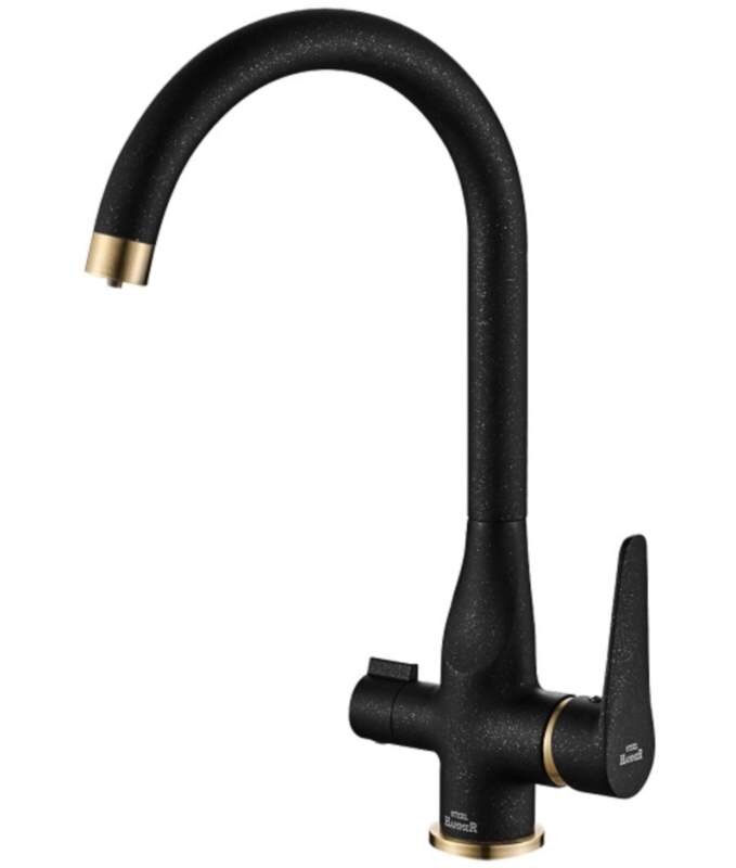 Изображение товара Смеситель Zorg Steel Hammer SH 910 BLACK BR для кухни под фильтр с черным металликом