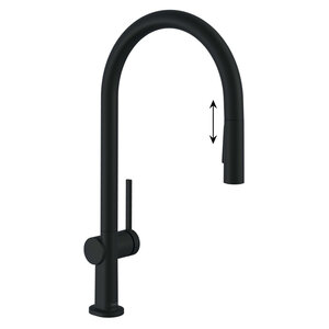 Изображение товара Смеситель для кухонной мойки Hansgrohe Talis Classic, 72800670, с вытяжным изливом, чёрный матовый