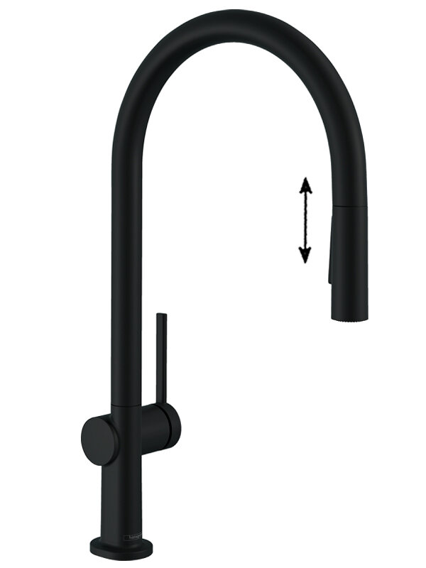 Изображение товара Смеситель для кухонной мойки Hansgrohe Talis с вытяжным изливом и черным матовым покрытием