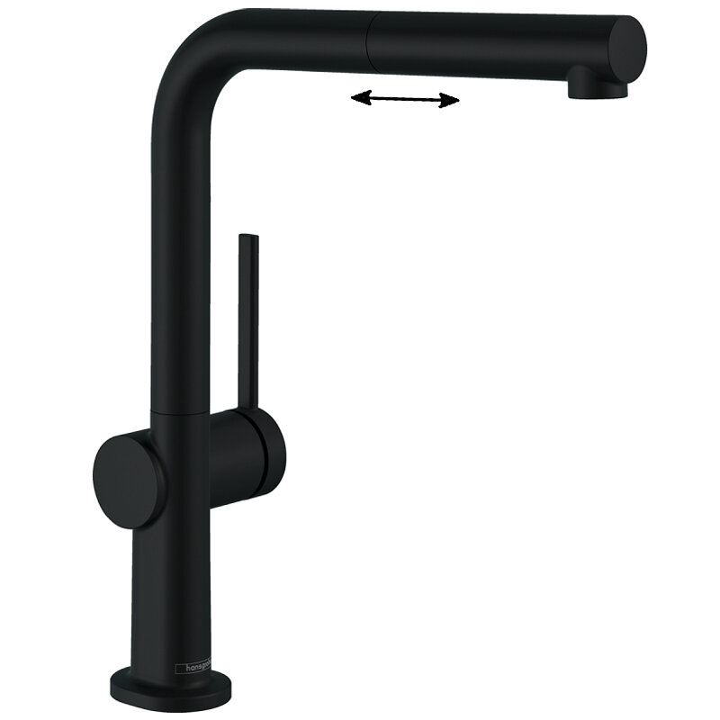 Изображение товара Смеситель для кухонной мойки Hansgrohe Talis, 72809670, с вытяжным изливом, в комплекте с коробом sBox для шланга, чёрный матовый Изображение товара Смеситель для кухонной мойки Hansgrohe Talis, 72809670, с вытяжным изливом, в комплекте с коробом sBox для шланга, чёрный матовый