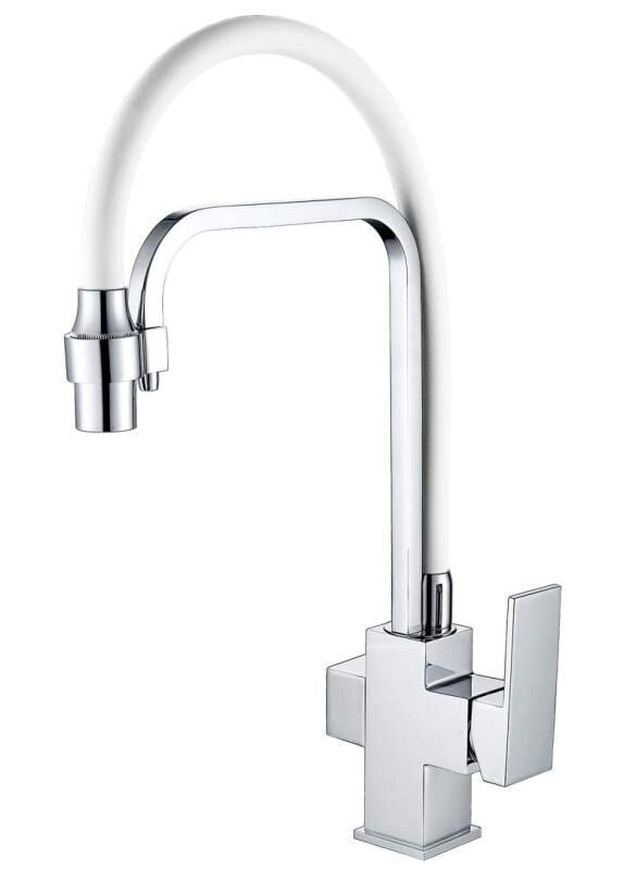 Изображение товара Смеситель кухонный Zorg ZR 341-8 YF под фильтр хром белый 23.5 см