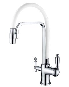 Изображение товара Смеситель Zorg Clean Water ZR 342-8 YF для кухни под фильтр, хром/белый