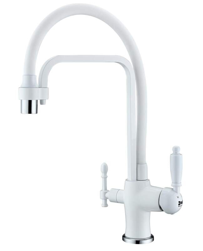 Изображение товара Смеситель Zorg Clean Water ZR 342-8 YF WHITE для кухни под фильтр