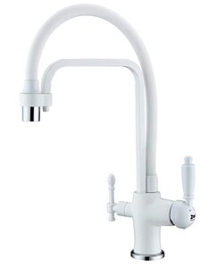 Изображение товара Смеситель Zorg Clean Water ZR 342-8 YF WHITE для кухни под фильтр, белый