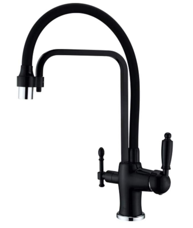 Изображение товара Смеситель Zorg ZR 342-6 YF BLACK для кухни под фильтр