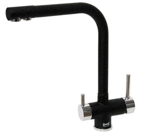 Изображение товара Смеситель кухонный Zorg ZR 348 YF с двойным каналом хром чер металлик