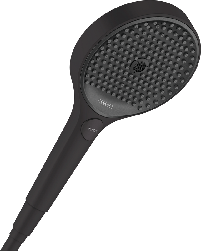 Изображение товара Ручной душ Hansgrohe Rainfinity 130 26865670, EcoSmart 3 типа струи, чёрный матовый Изображение товара Ручной душ Hansgrohe Rainfinity 130 26865670, EcoSmart 3 типа струи, чёрный матовый