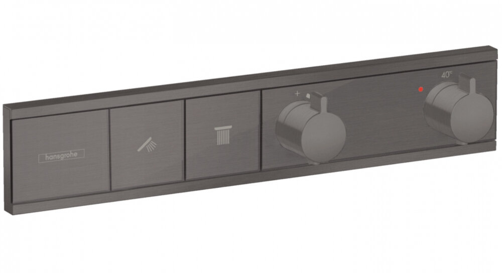 Изображение товара Смеситель для душа Hansgrohe RainSelect, 15380340, термостатический, темный графит Изображение товара Смеситель для душа Hansgrohe RainSelect, 15380340, термостатический, темный графит