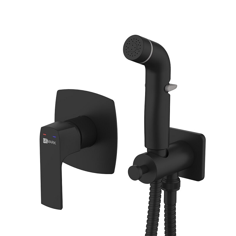 Изображение товара Гигиенический душ Lemark Ursus LM7219BL со смесителем черный встраиваемый