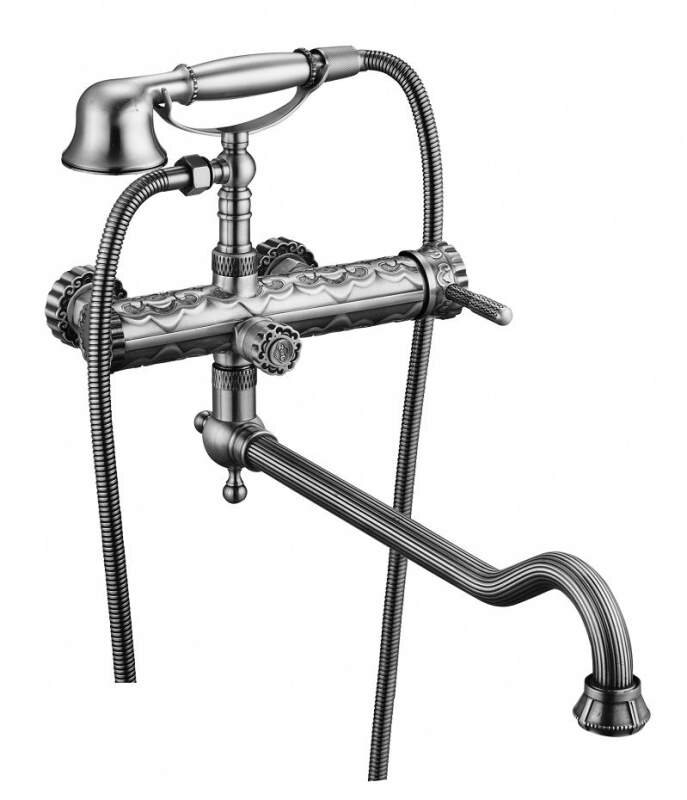 Изображение товара Смеситель для ванны Zorg Antic A 101WDN-SL, античное серебро