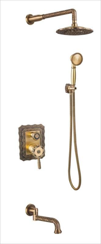 Изображение товара Душевая система ZorG Antic A 104DS-BR с изливом бронза ретро