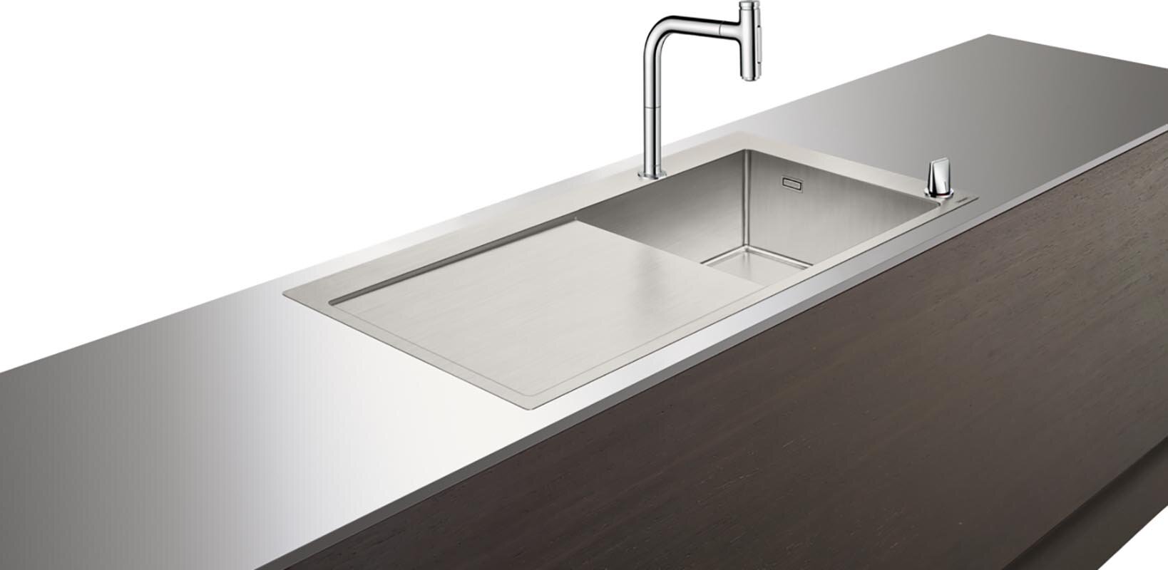 Изображение товара Кухонная мойка Hansgrohe 450 C71-F660-03 с крылом слева, хром