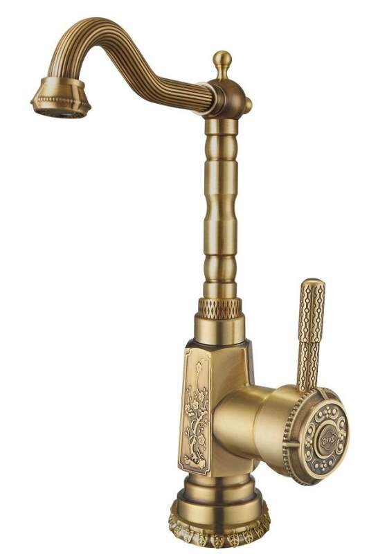 Изображение товара Смеситель Zorg Antic A 306K-BR для кунонной мойки, античная бронза