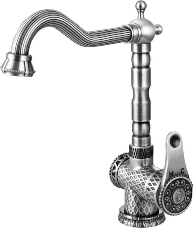 Изображение товара Смеситель Zorg Antic A 408K-SL для кухонной мойки, античное серебро