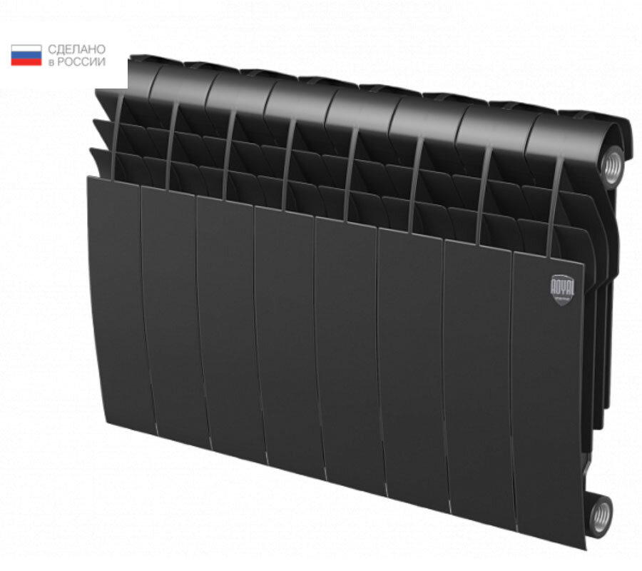 Изображение товара Радиатор биметаллический Royal Thermo BiLiner 350 Noir Sable 8 секций боковое подключение