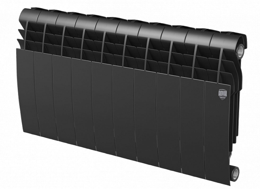 Изображение товара Радиатор биметаллический Royal Thermo BiLiner 350 Noir Sable 10 секций, боковое подключение, RTBNS35010