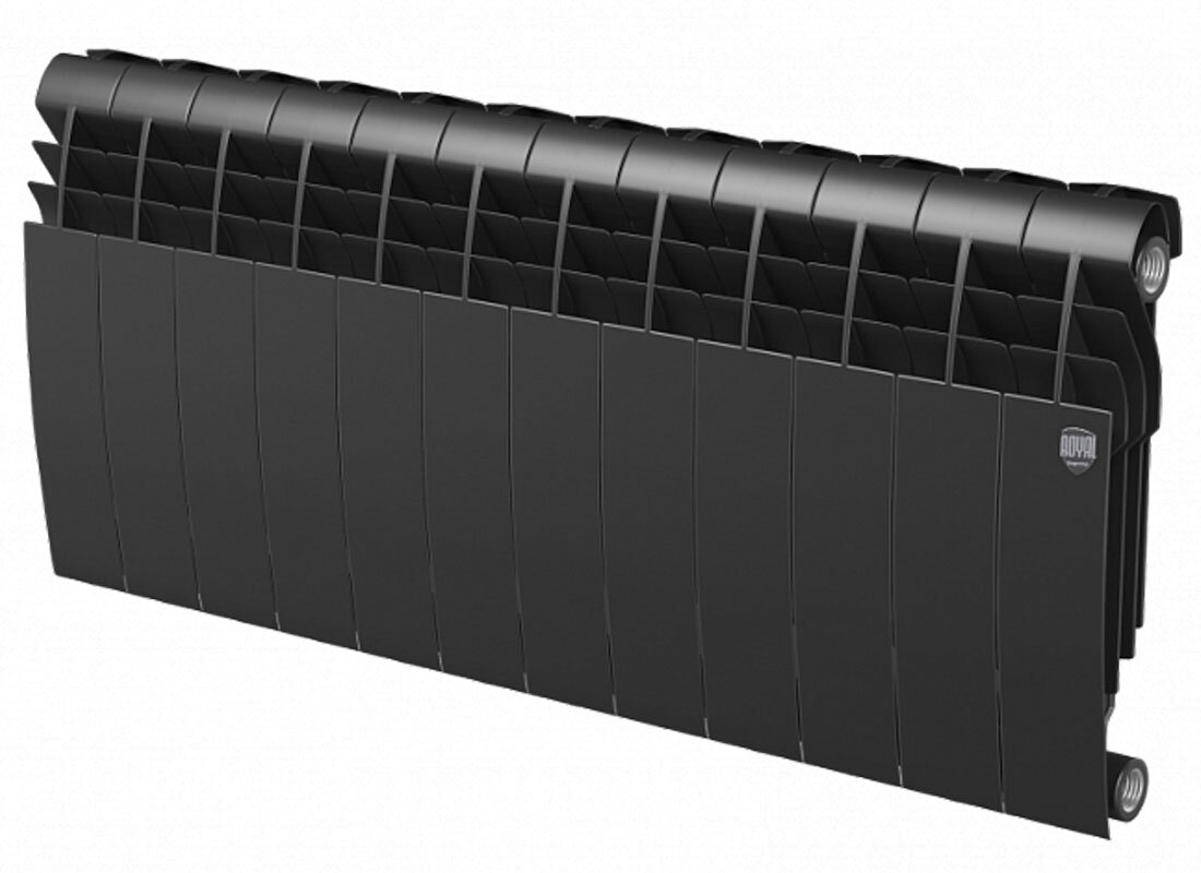 Изображение товара Биметаллический радиатор Royal Thermo BiLiner 350 Noir Sable 12 секций боковое подключение