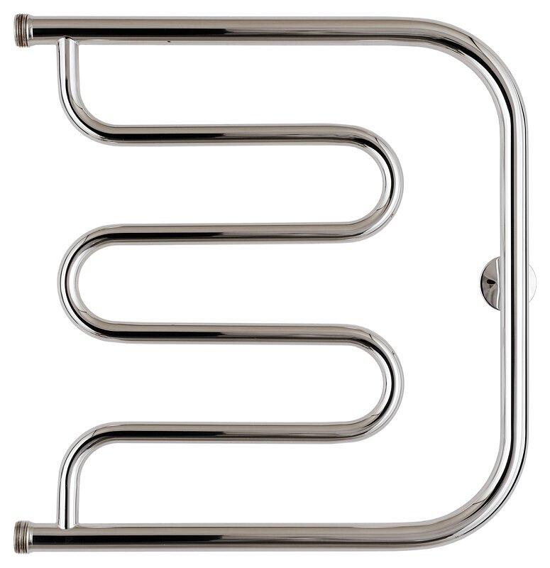 Изображение товара Полотенцесушитель водяной Стилье Тандем 00011-5050, резьба-cгон 1 дюйм, высота 50 см x ширина 50 см, хром