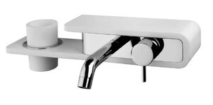 Изображение товара Смеситель Paini Pad PDCR208B0 для раковины встраиваемый, на 2 отверстия, кориан, хром