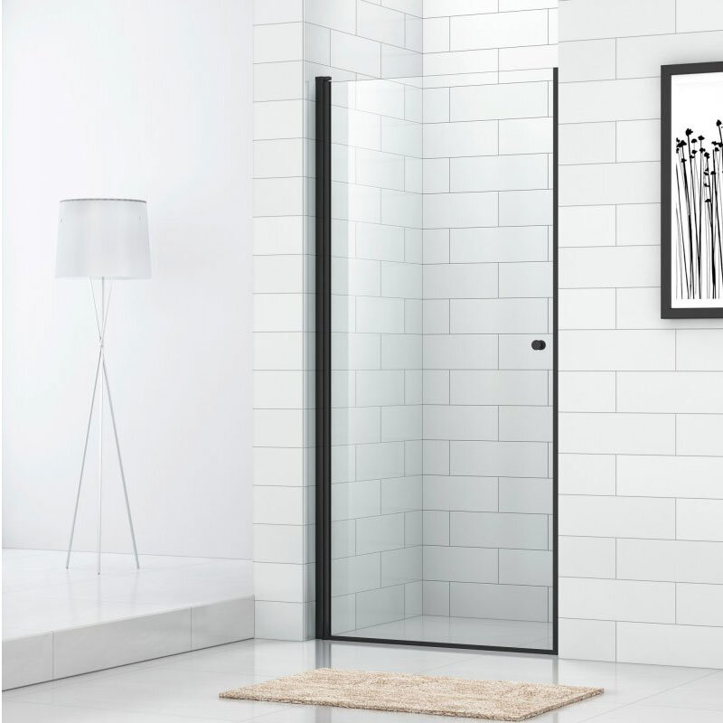 Изображение товара Душевая дверь Cezares ECO-O-B-1-80-C-NERO 80x190 см стекло прозрачное