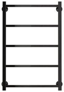 Изображение товара Полотенцесушитель водяной Стилье Версия-КH 17640-8050, 3/4 дюйма накидные гайки, высота 80 см x ширина 50 см, черный