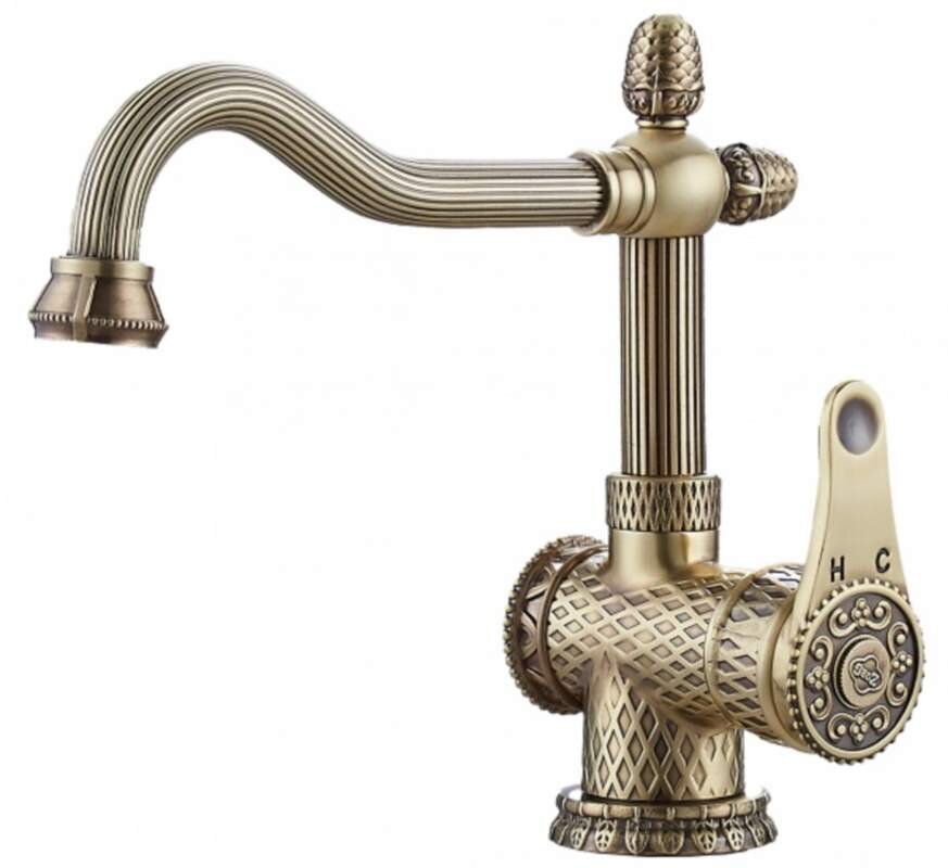 Изображение товара Смеситель для раковины Zorg Antic A 424U-BR античная бронза винтаж стиль