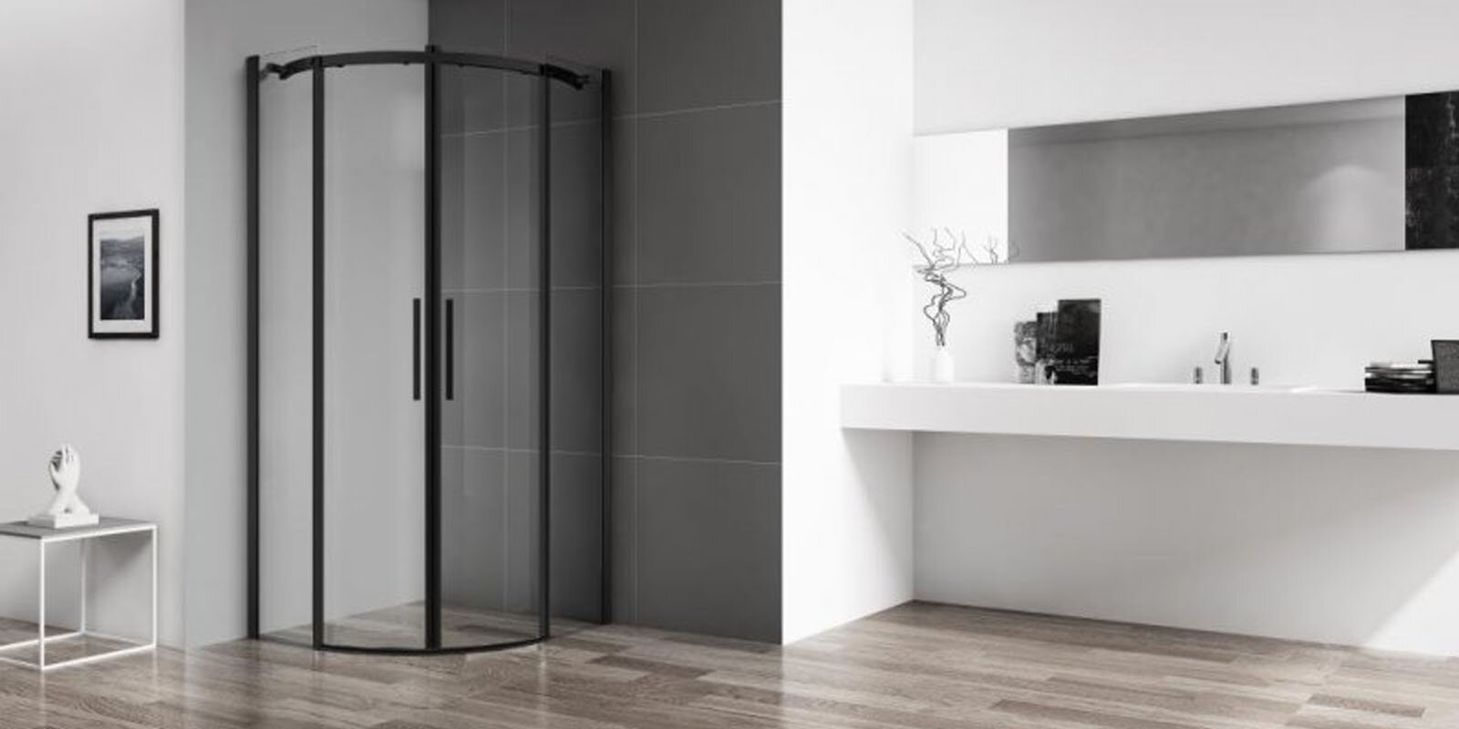 Изображение товара Душевой уголок BelBagno Acqua R-2-90-C-NERO, 90 х 90 х 195 см, профиль черный матовый, стекло прозрачное Изображение товара Душевой уголок BelBagno Acqua R-2-90-C-NERO, 90 х 90 х 195 см, профиль черный матовый, стекло прозрачное