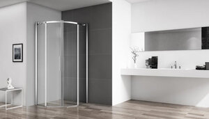 Изображение товара Душевой уголок BelBagno Acqua R-2-100-C-Cr, 100 х 100 х 195 см, профиль хром, стекло прозрачное