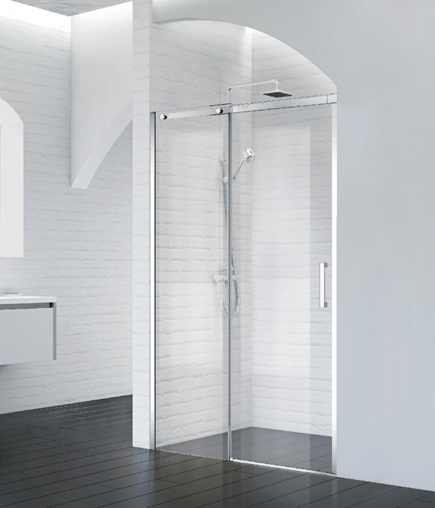 Изображение товара Душевая дверь в нишу BelBagno ACQUA, 120 х 195 см, стекло прозрачное, профиль хром, ACQUA-BF-1-120-C-Cr