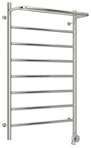 Изображение товара Полотенцесушитель электрический Стилье Формат 20 ТП/ТЛ 00520-8050/00521-8050, с полкой, высота 80 см x ширина 50 см, хром