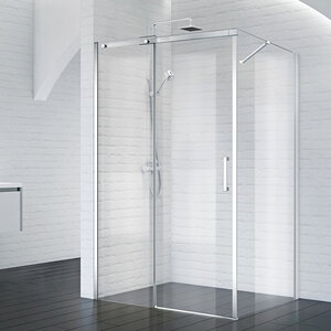 Изображение товара Душевой уголок BelBagno Acqua AH-1-140/90-C-Cr, 140 х 90 х 195 см, профиль хром, стекло прозрачное