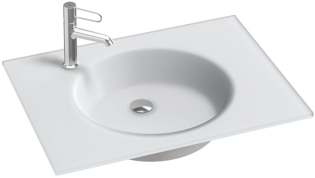 Изображение товара Стеклянная раковина Jacob Delafon Odeon Rive Gauche EB2561-DE1 70 см белый матовый