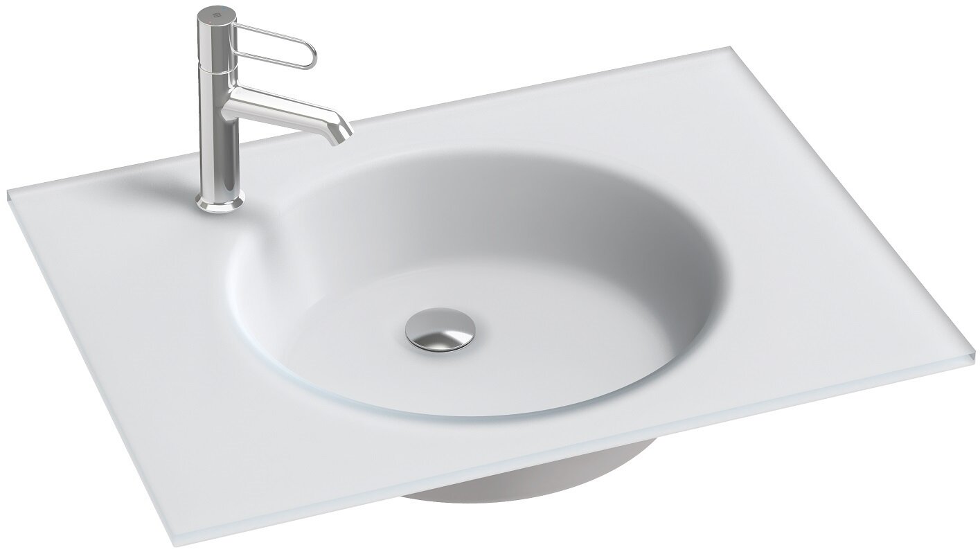 Изображение товара Стеклянная раковина Jacob Delafon Odeon Rive Gauche EB2561-DE1 70 см белый матовый