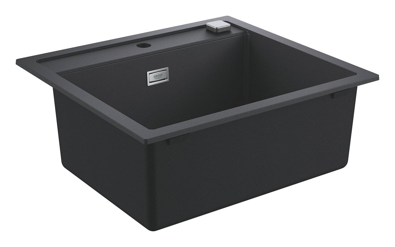 Изображение товара Мойка кухонная из искусственного гранита Grohe K700 31651AP0, 56 x 51 см, с корзинчатым вентилем и донным клапаном, черный гранит Изображение товара Мойка кухонная из искусственного гранита Grohe K700 31651AP0, 56 x 51 см, с корзинчатым вентилем и донным клапаном, черный гранит