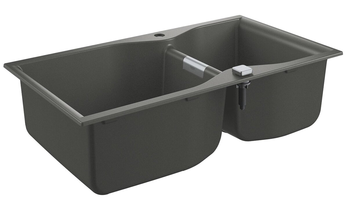 Изображение товара Кухонная мойка из искусственного гранита Grohe K700 90x50 см, двойная, серый гранит