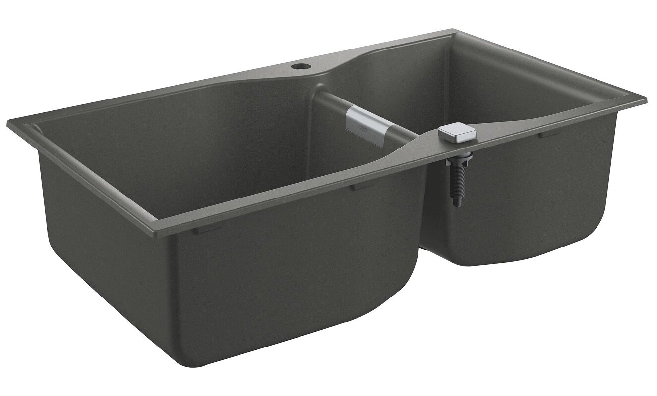 Изображение товара Кухонная мойка из искусственного гранита Grohe K700 90x50 см, двойная, серый гранит