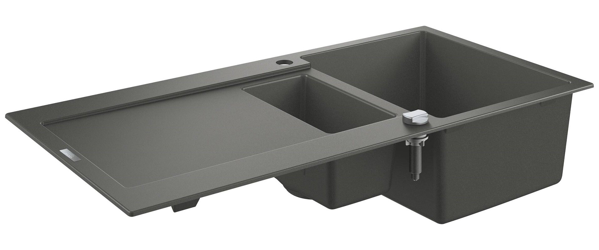Изображение товара Мойка кухонная из искусственного гранита Grohe K500, 31646AT0, 100 x 50 см, с корзинчатым фильтром и донным клапаном, серый гранит